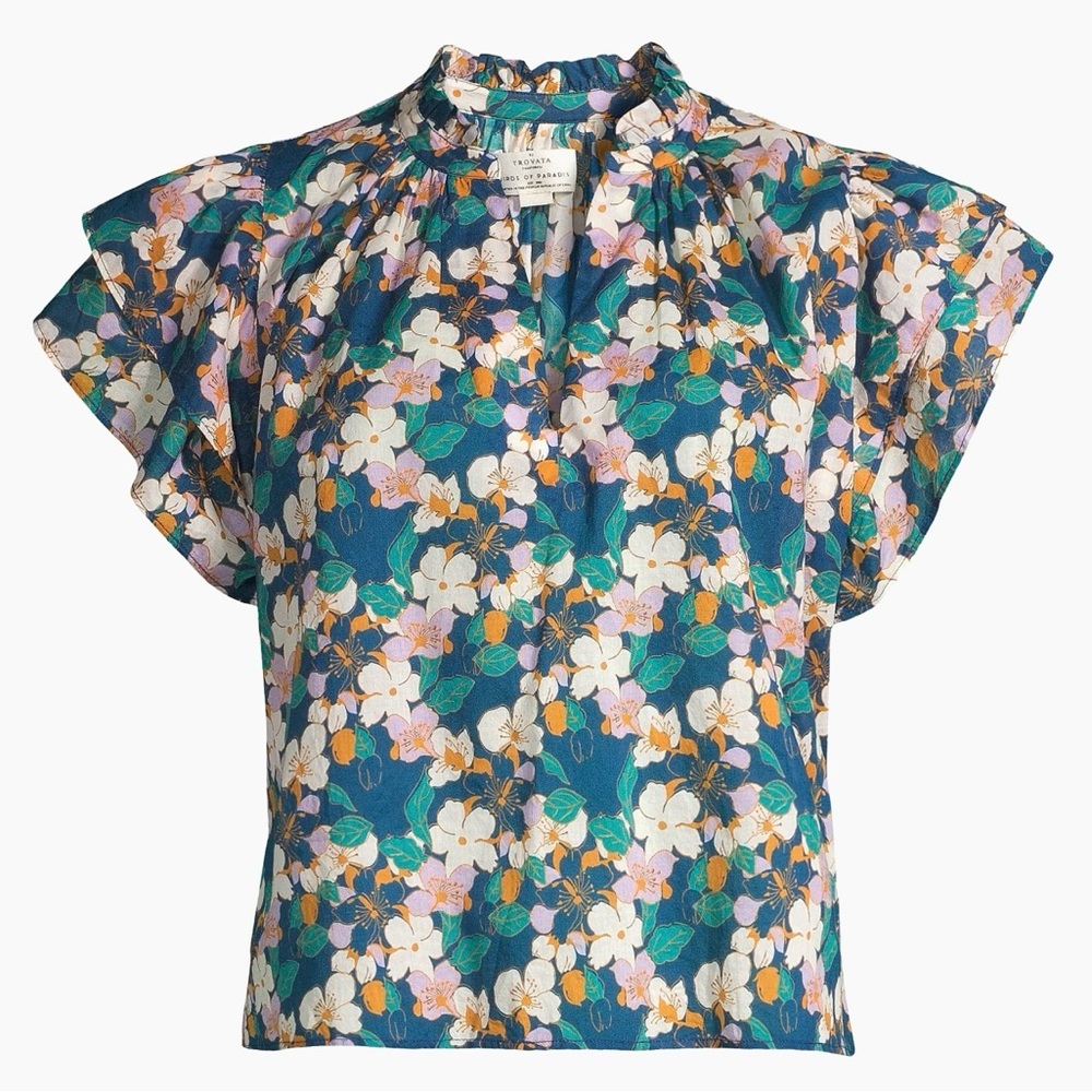 Trovata Birds of Paradis Clover Cotton Blouse